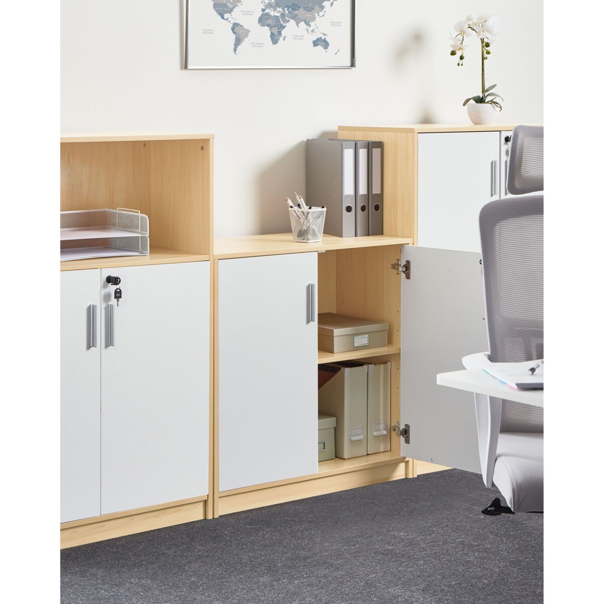 Szafka ZEHNA Jasny brąz/ biały