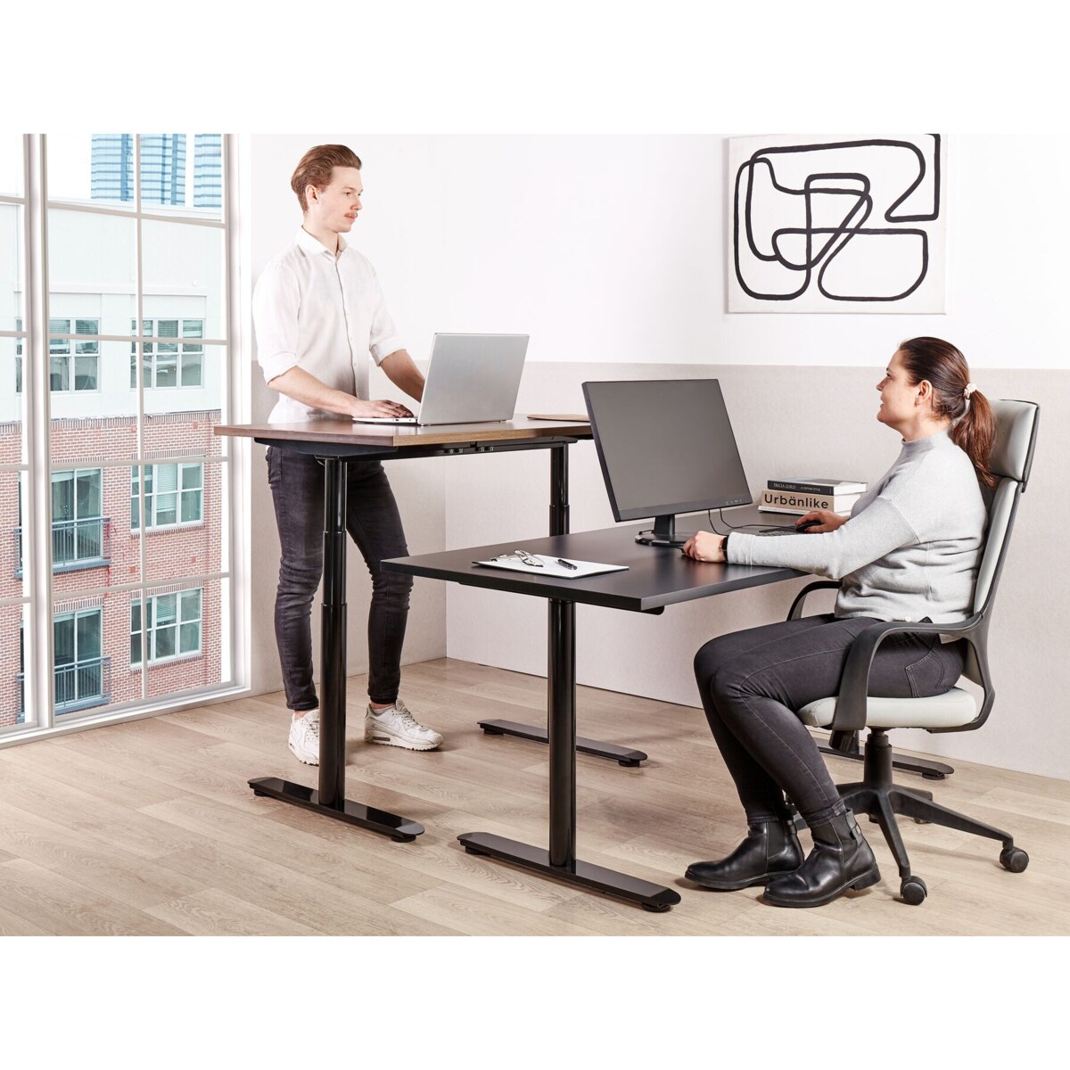 Biurko regulowane Elektryczny 120 x 72 cm Czarny DESTINAS