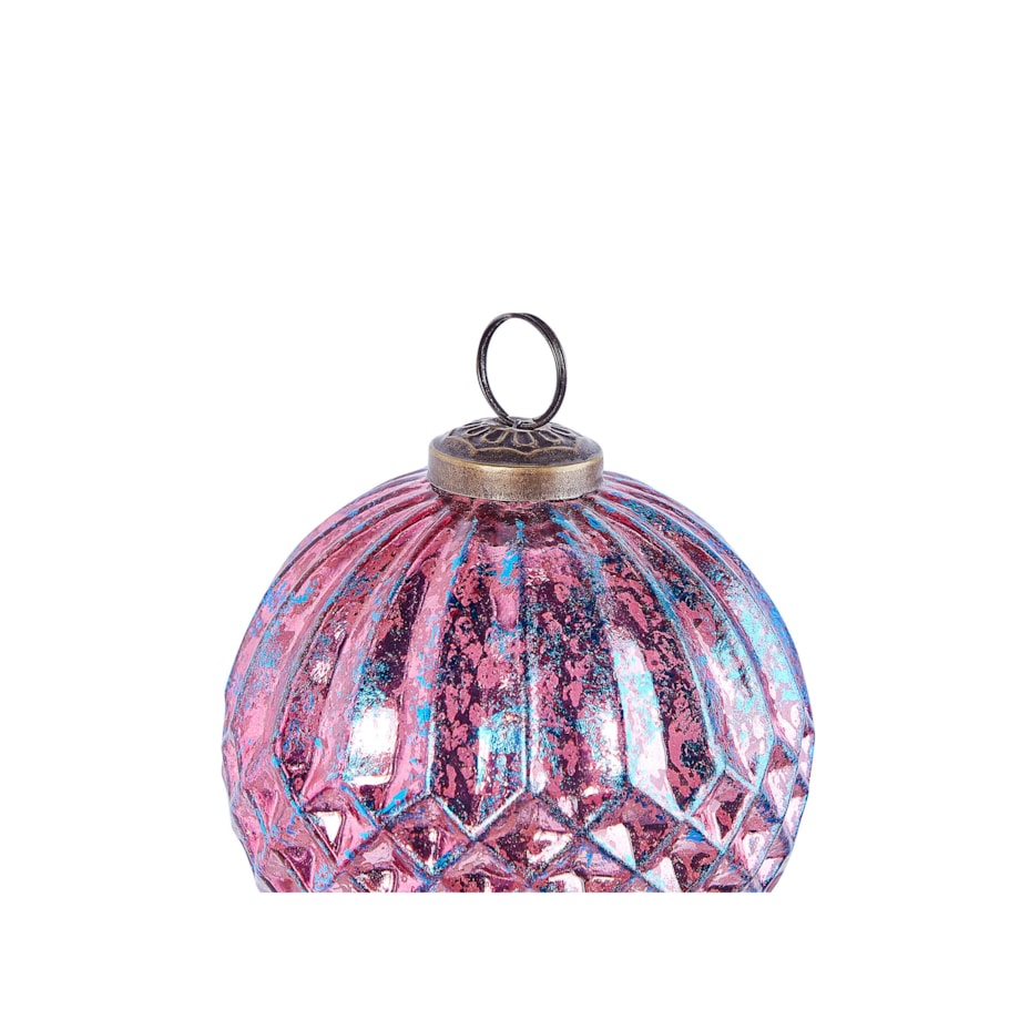 Zestaw 6 bombek szklanych różowy ASTRAL