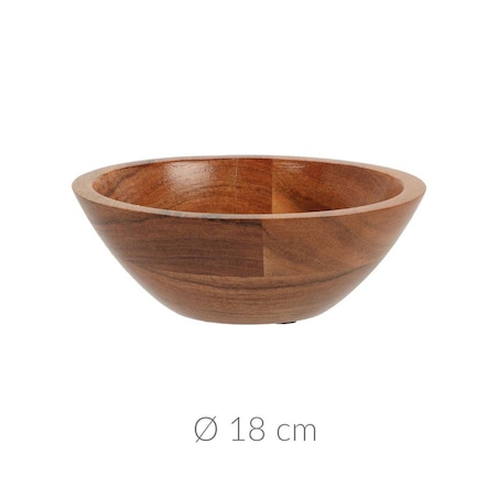 Miska drewniana na sałatki, owoce, akacja, Ø 18 cm