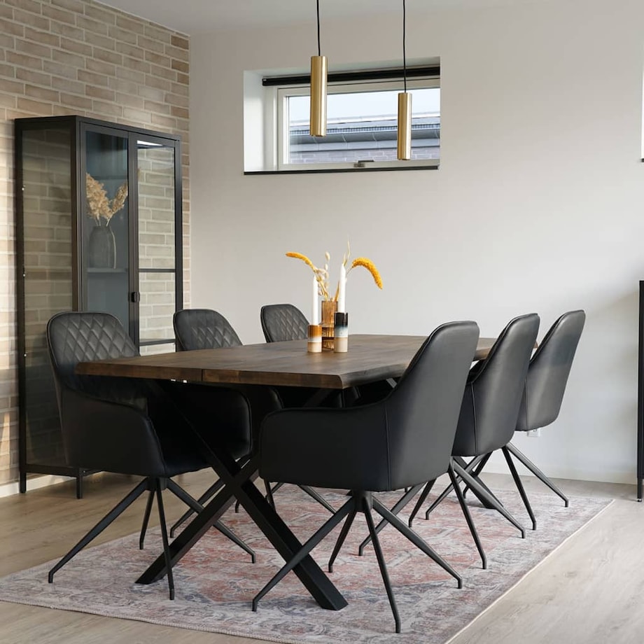 House Nordic Obrotowe krzesło stołowe Ava, czarne