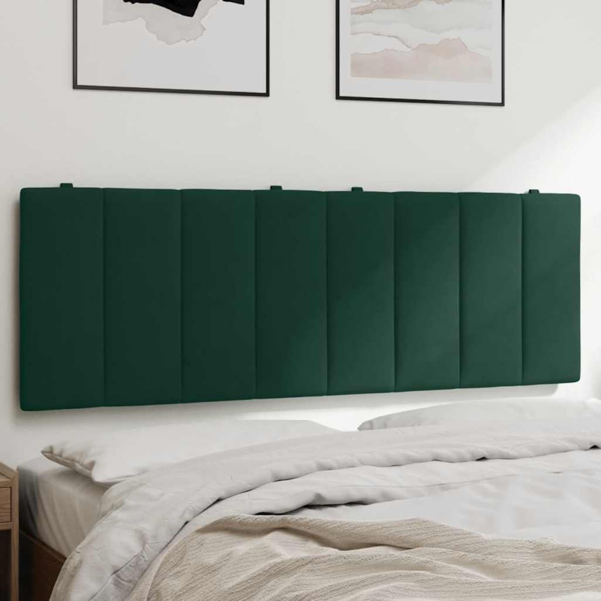 vidaXL Poduszka na wezgłowie, Hanko, ciemnozielona, 140 cm, aksamitna