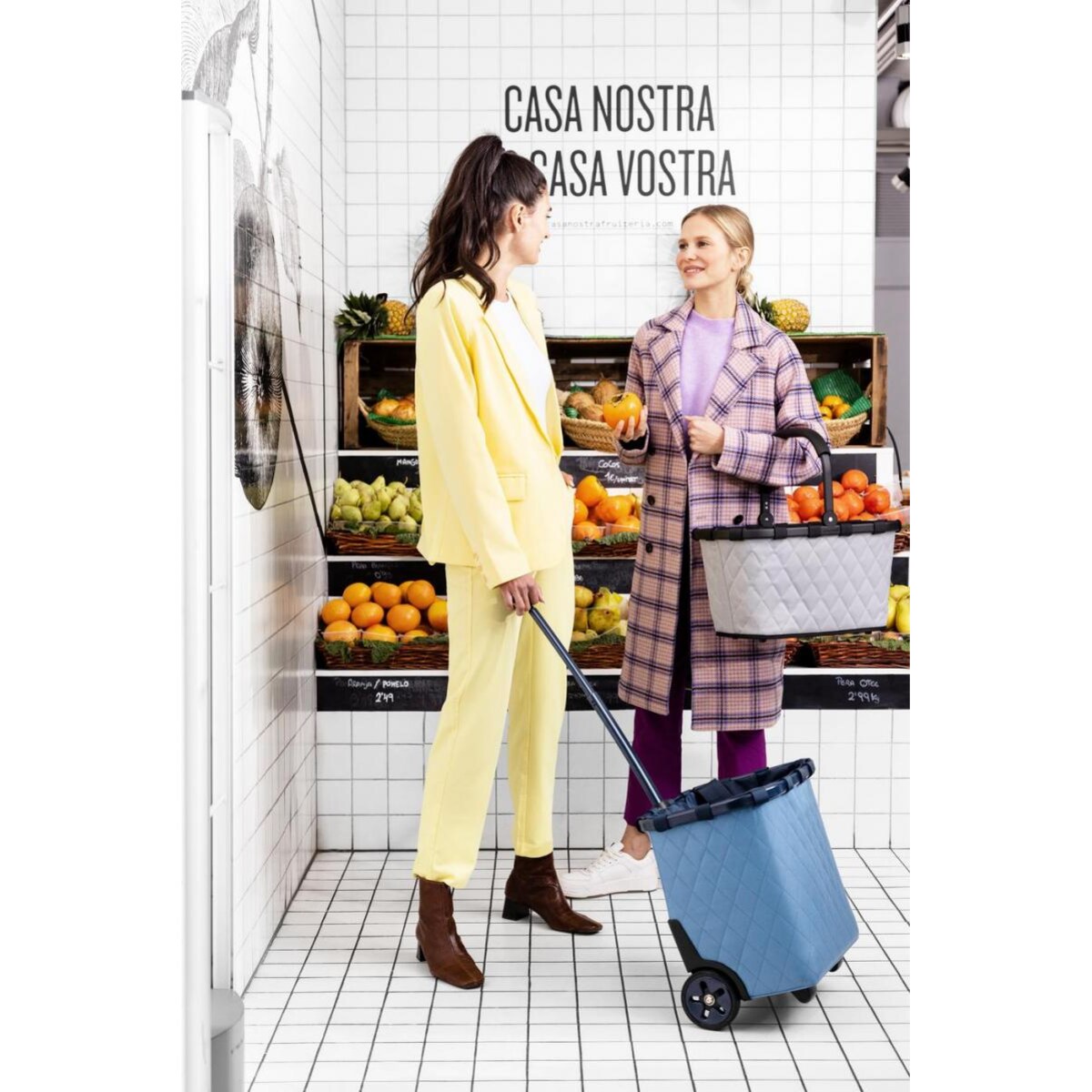 Koszyk carrybag frame rhombus light grey