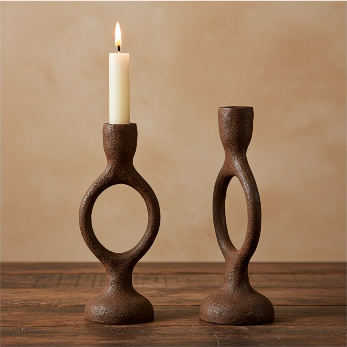 Świecznik Metalowy Na Jedną Świeczkę Uchwyt Na Świecę Stalowy Industrialny