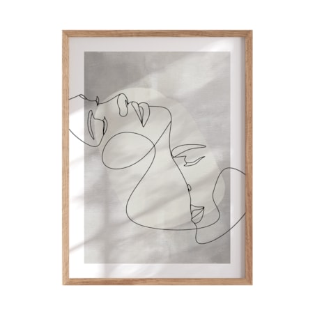 Plakat Romantyczny pocałunek rozmiar 30x40cm w ramie drewnianej Oak