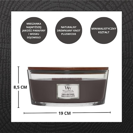 WoodWick świeca Elipsa SAND & DRIFTWOOD