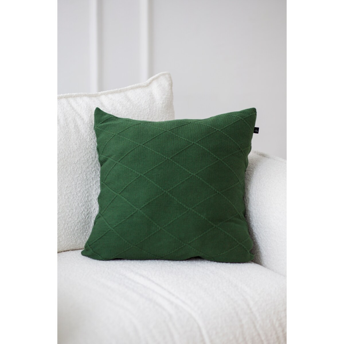 Poszewka romby kwadratowa zielona, 50 x 50 cm, La Manta