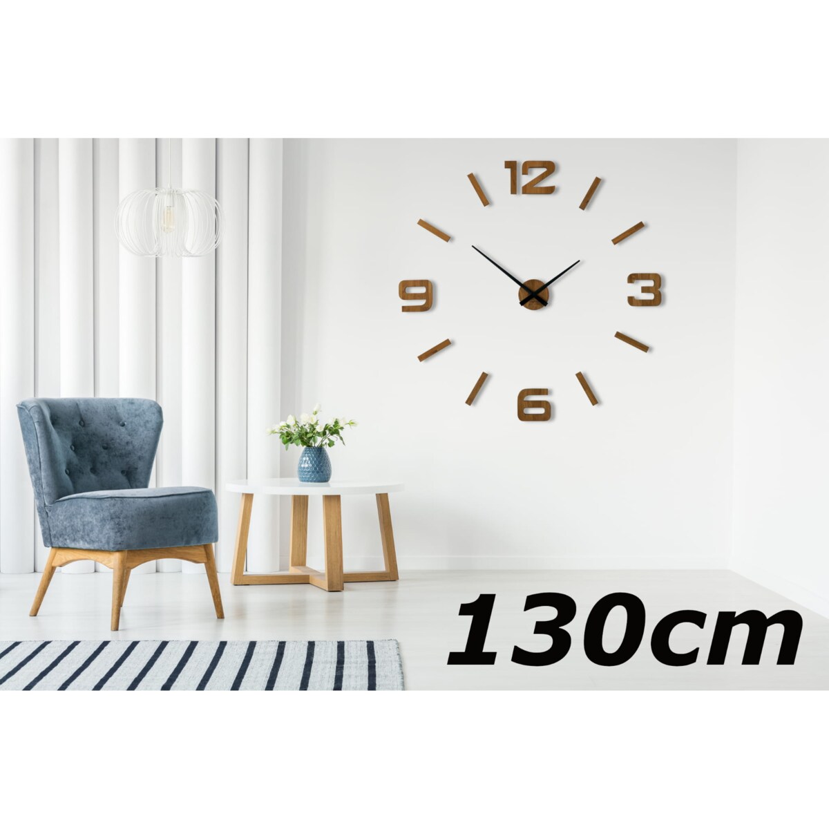 Drewniany zegar ścienny dębowy EKO 130cm