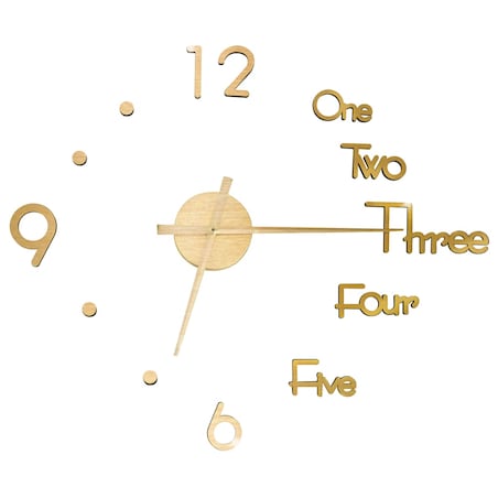 vidaXL Zegar ścienny 3D, nowoczesny design, złoty, 100 cm, XXL