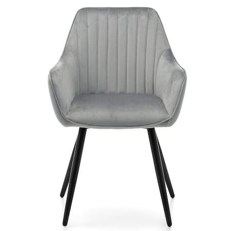 Krzesło tapicerowane pikowane welurowe do salonu jadalni nowoczesne PASSO jasnoszare