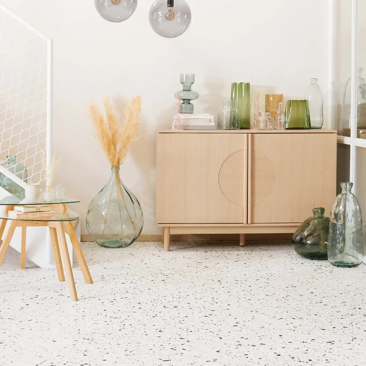 Wazon ze szkła z recyklingu Jeanne transparentny  56 cm