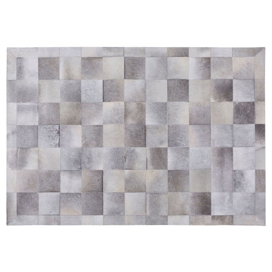 Dywan patchwork skórzany 140 x 200 cm szary ALACAM