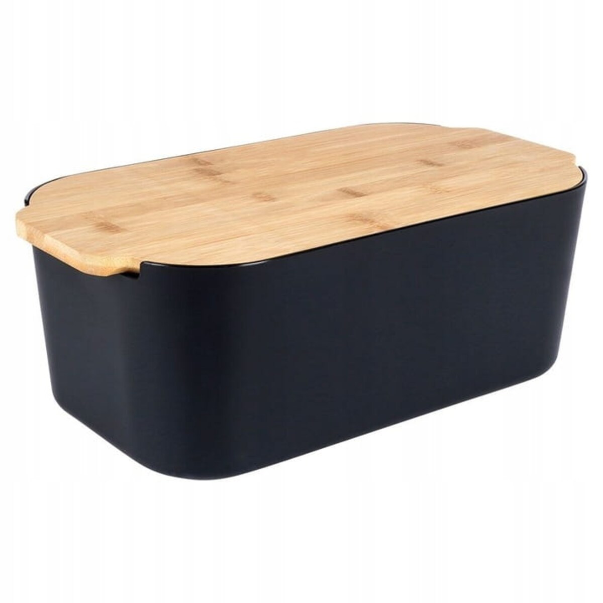 Czarny Chlebak Pojemnik na Pieczywo z Deską Bambusową do Krojenia Duży Box