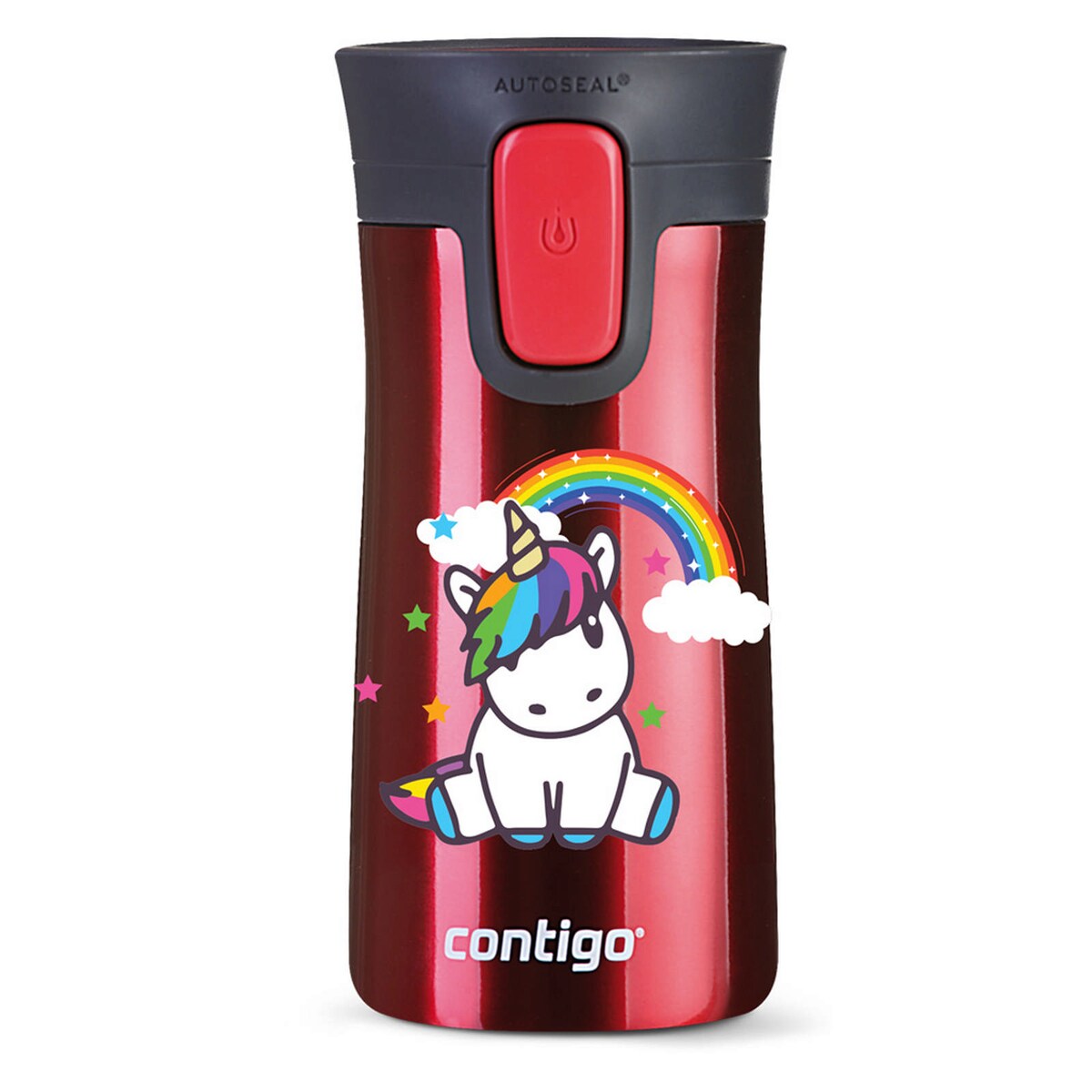 Kubek termiczny Contigo Pinnacle 300 ml z nadrukiem - malinowy, unicorn rainbow