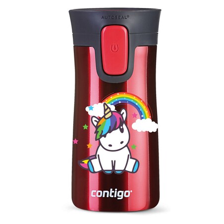Kubek termiczny Contigo Pinnacle 300 ml z nadrukiem - malinowy, unicorn rainbow