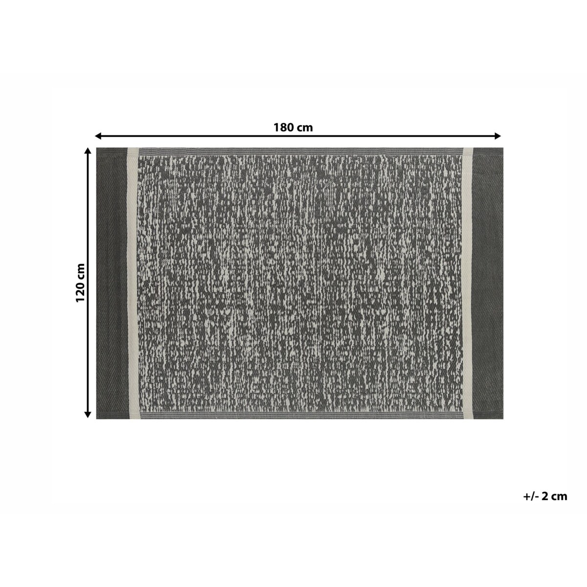 Dywan zewnętrzny 120 x 180 cm czarno-biały BALLARI
