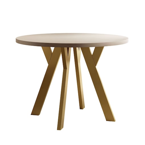 Okrągły stół rozkładany VOLTA MATT, nogi złoty, blat kaszmir