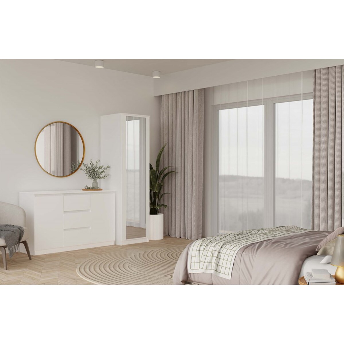 Szafa Malwa SD-50 z Lustrem BIAŁY