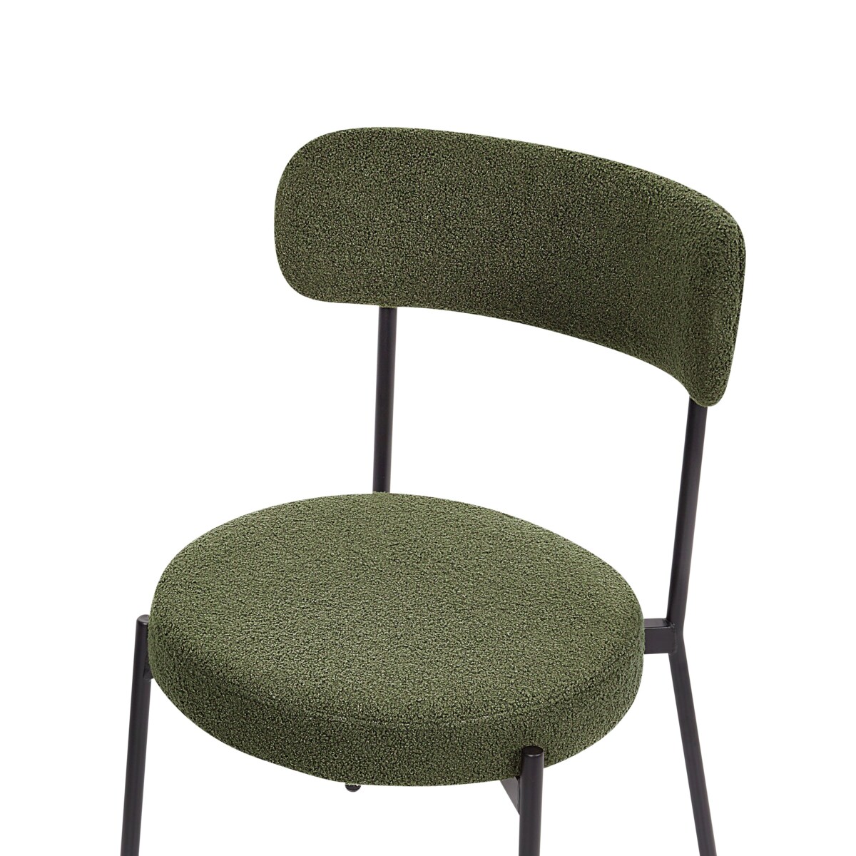 Zestaw 2 krzeseł do jadalni ALLISON Boucle Ciemnozielony