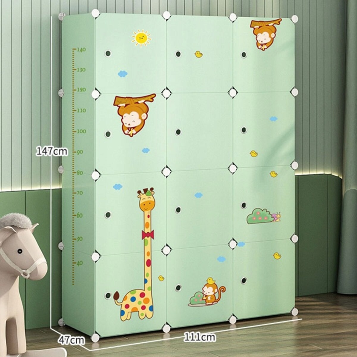 Szafa modułowa duża regał na zabawki garderoba dla dzieci pojemna kolorowa