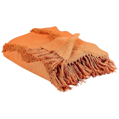 Bawełniany koc 125 x 150 cm pomarańczowy KHARI