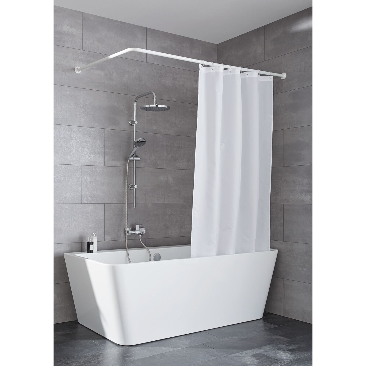 Kleine Wolke Caravelle Tekstylna Zasłona prysznicowa biała 240x180 cm