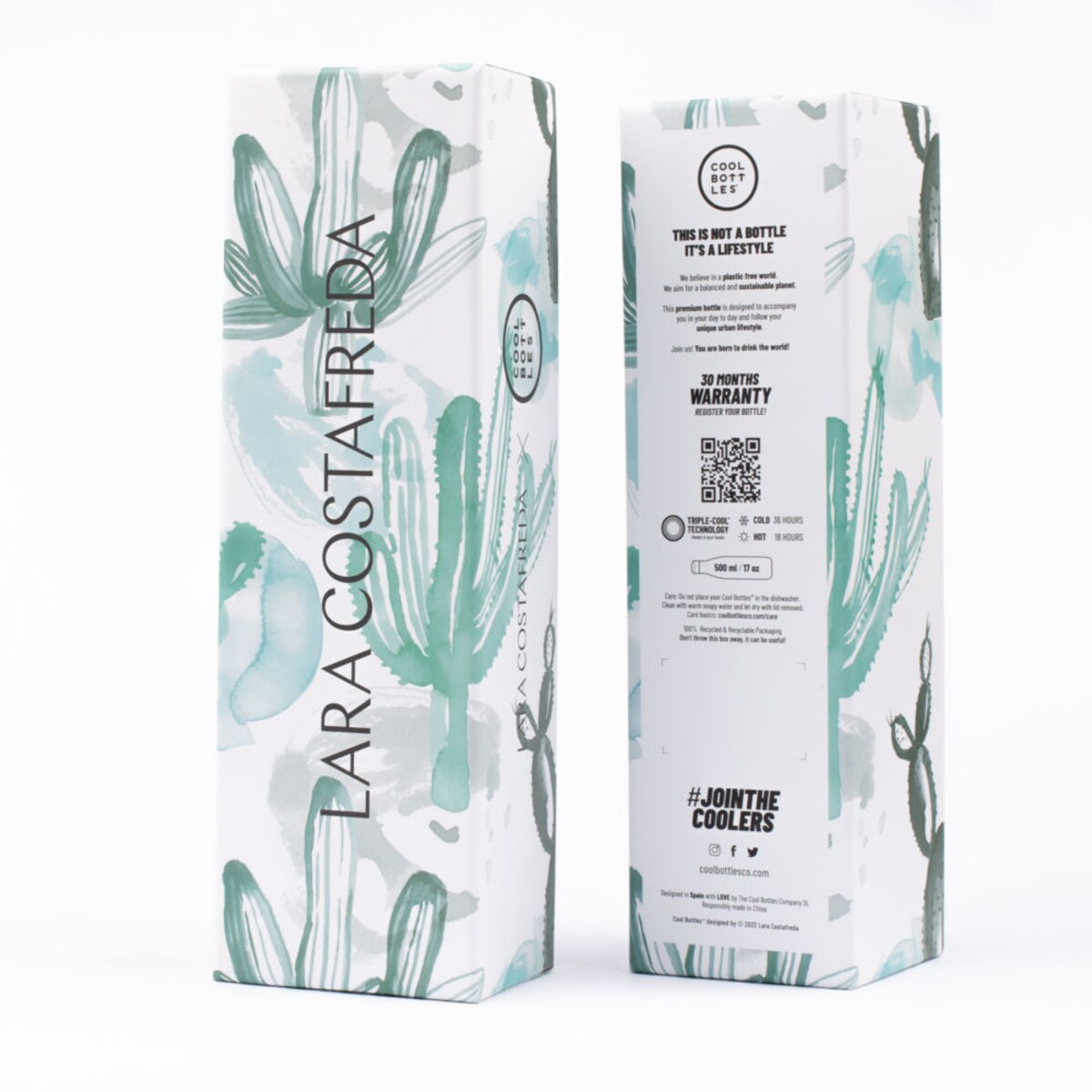 Cool Bottles Butelka termiczna 500 ml Triple cool Xclusive Watercolor Cactus