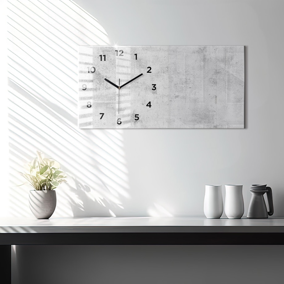 Zegar ścienny Industrialny Beton, 60x30 cm