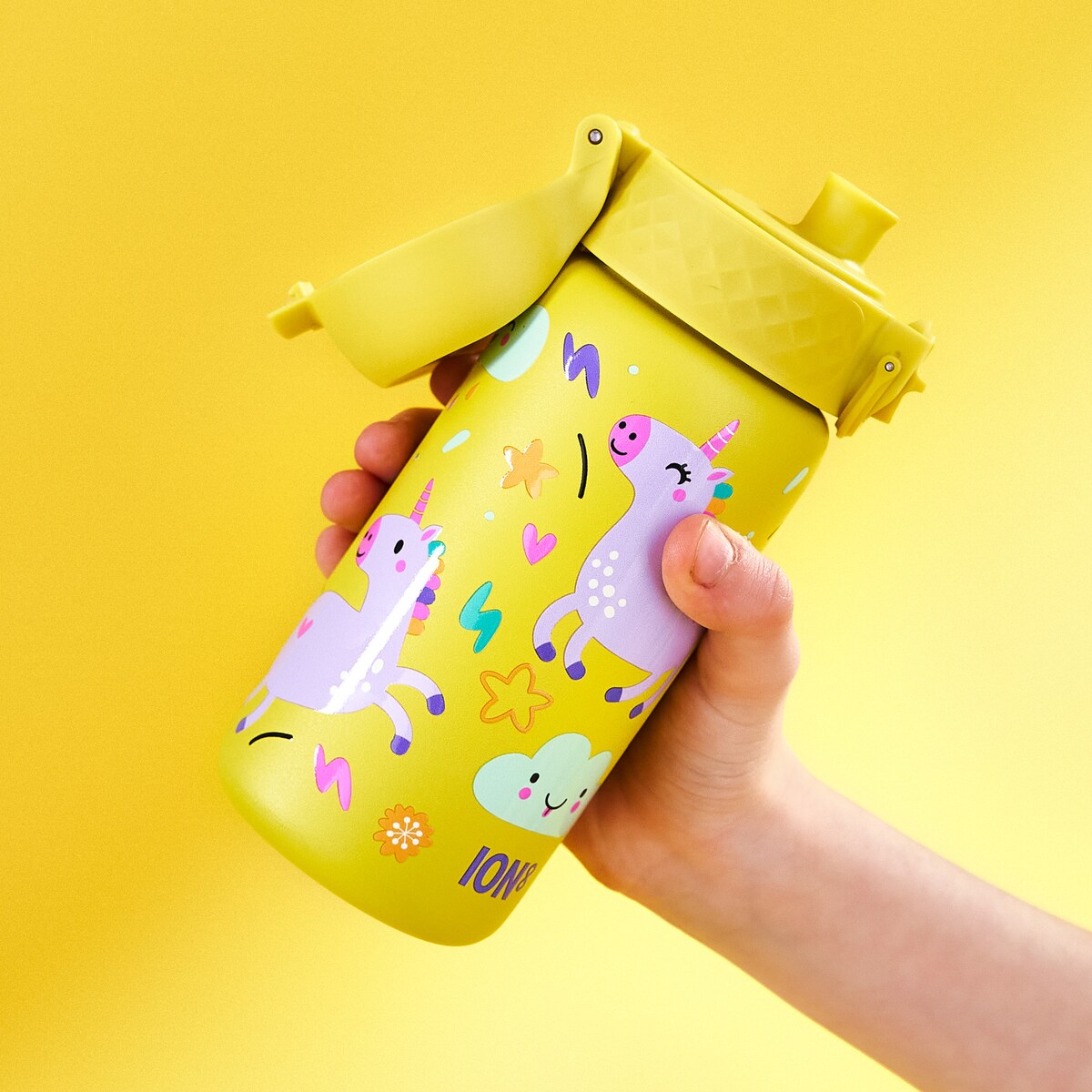Butelka ION8 Single Wall I8SS400PYUNI Unicorns (Yellow)
