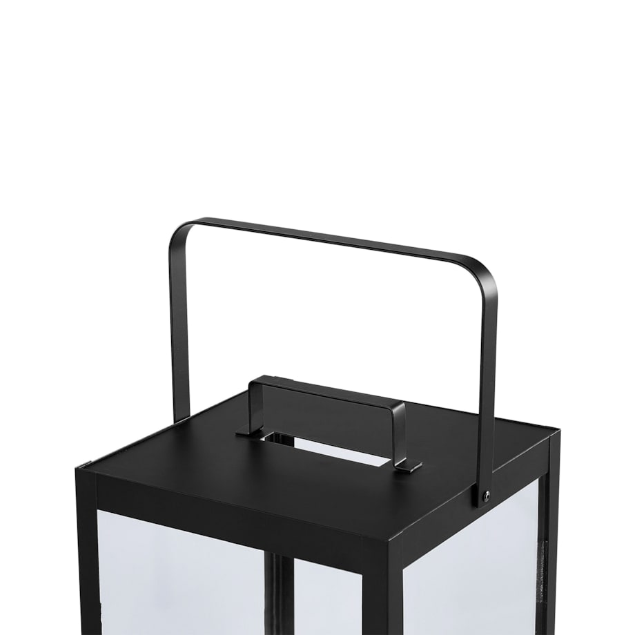 Lampion metalowy 30 cm czarny LEPAR