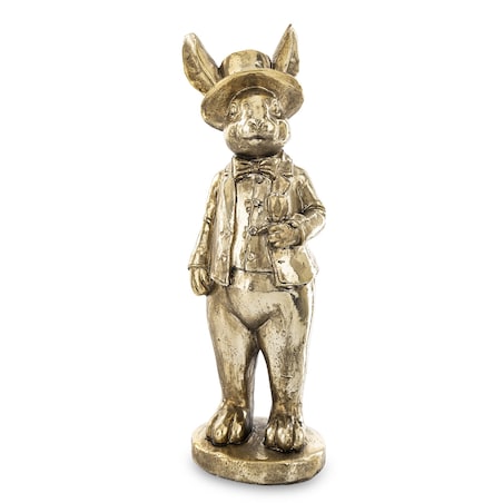 Dekoracja - królik złoty 45x17,5x16,5 cm MALJUNA-5 z różą