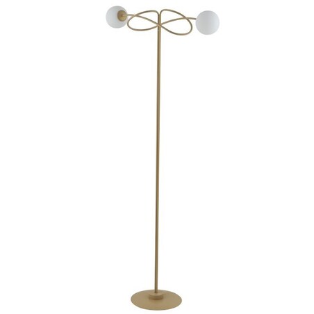 Salonowa lampa stojąca VELVET metalowa podłogowa złota biała