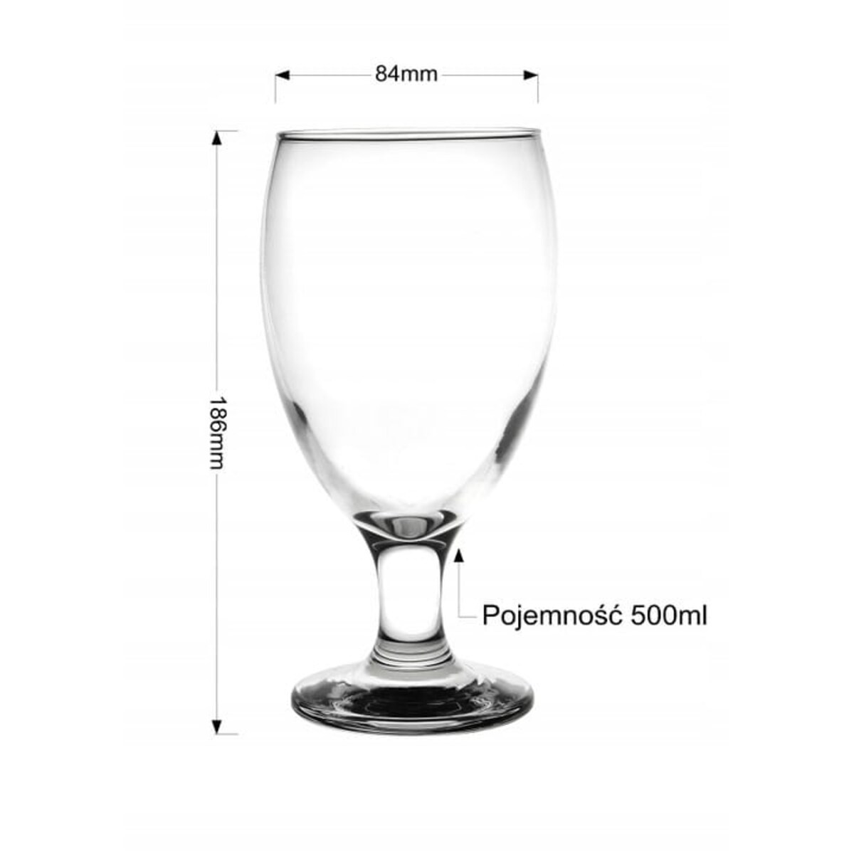 Pokal Szklanka Kielich do Koktajli Piwa Soków 500 ml na Nóżce Stopce Gładka