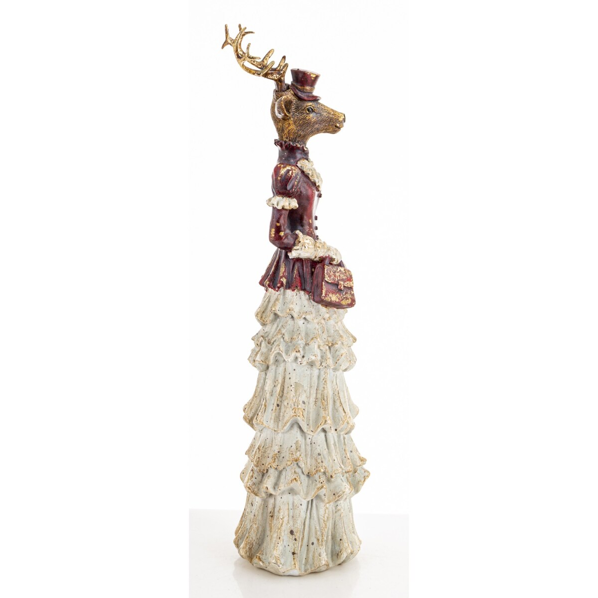 Figurka - elegancka pani jeleń 41x12,5x10,5 cm ELEGANTE-2 w długiej sukni