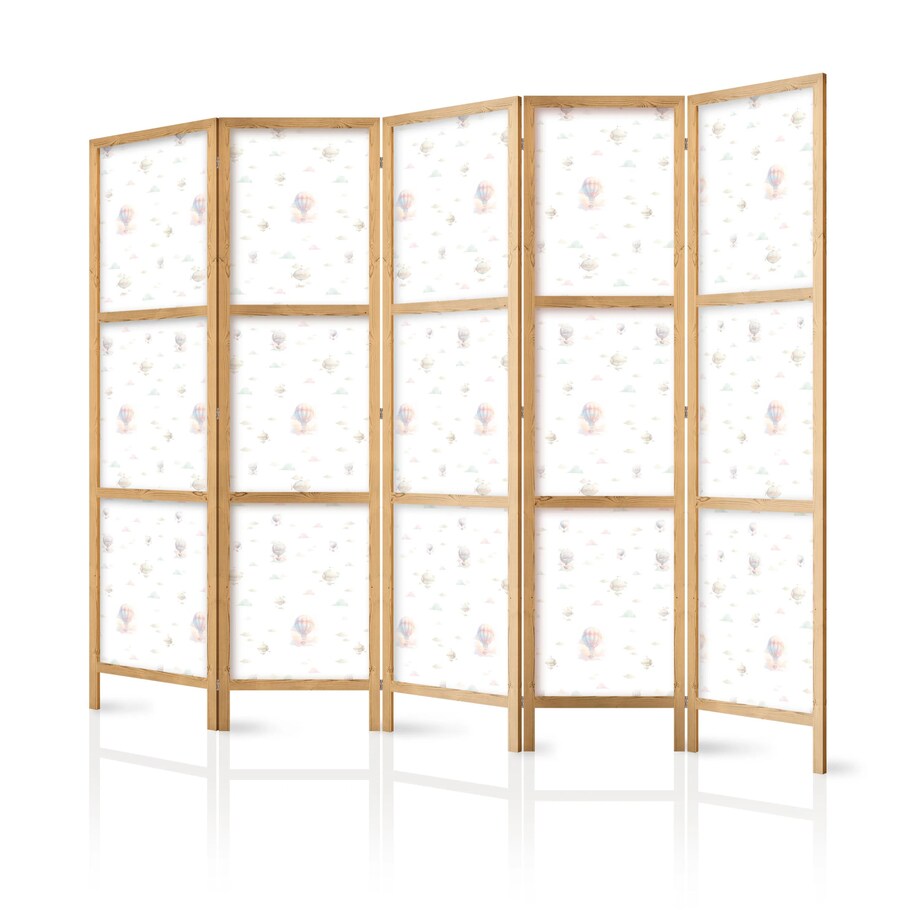 Parawan japoński Dla dzieci 225x172 cm 5-częściowy czarny