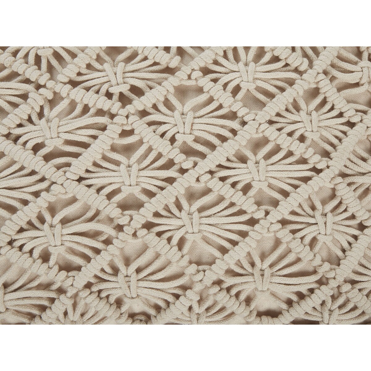 Poduszka podłogowa bawełniana makrama 50 x 50 x 20 cm beżowa BERRECHID