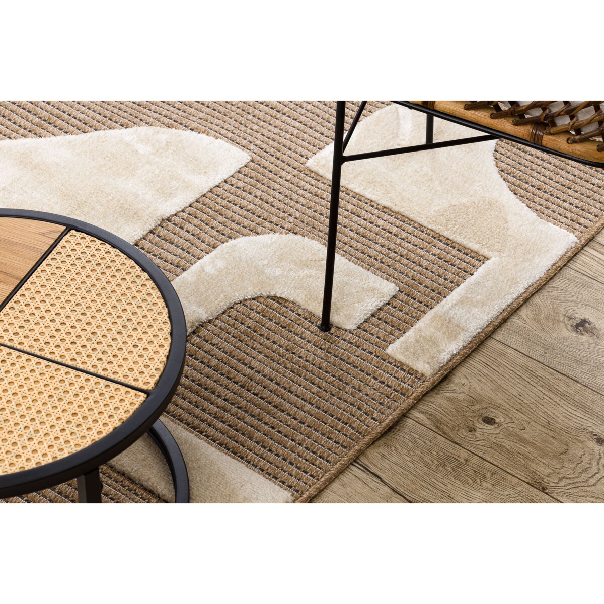 Dywan SPARK 0696A beż / krem - Geometryczny, 80x150 cm