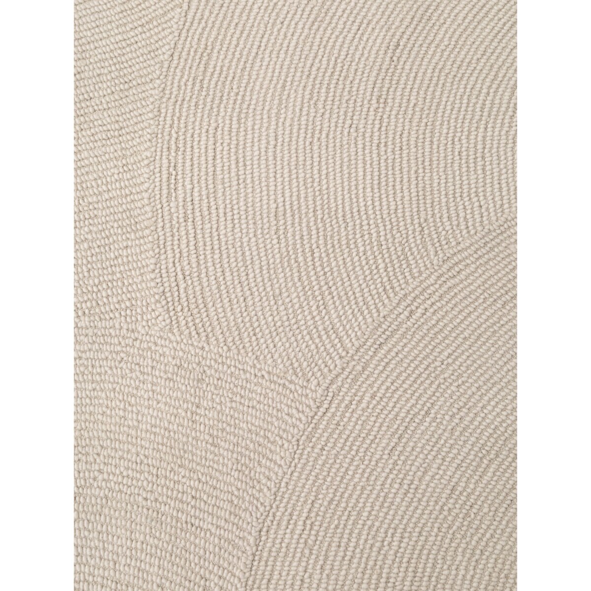 Dywan wełniany do salonu 200x300cm, kremowy wzór w półkola, efekt 3d