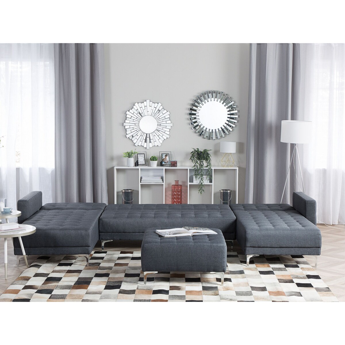 Narożnik rozkładany 5-osobowy ciemnoszary ABERDEEN