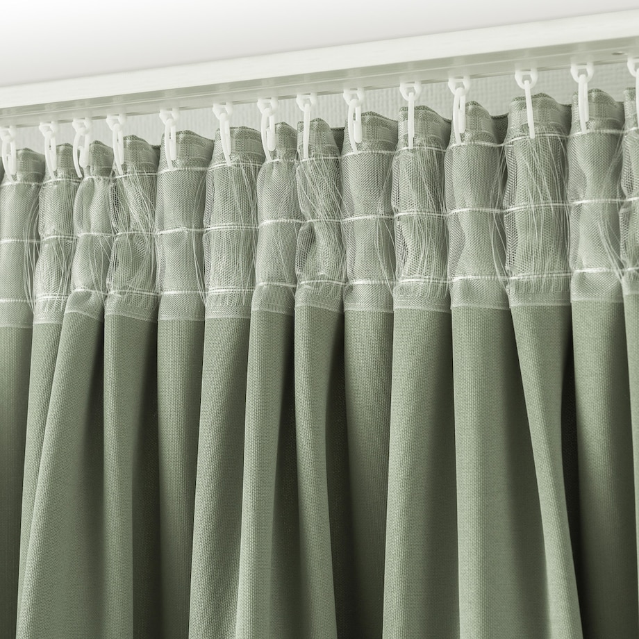 Zasłona na taśmie marszczącej szałwiowa aksamitna 140 x 280 cm 1 szt. 140x280 pastelowy