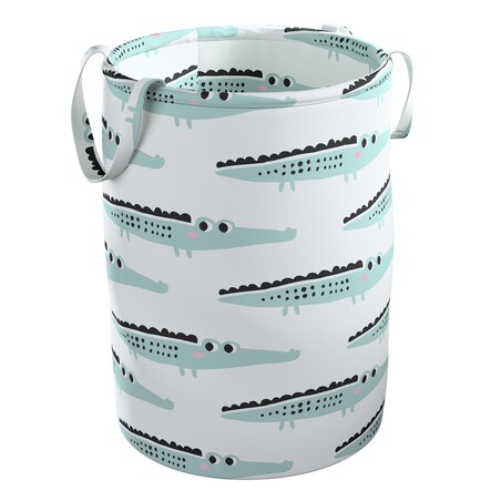 Kosz na zabawki Tobi, ecru-zielony, 40x60cm, Magic Collection