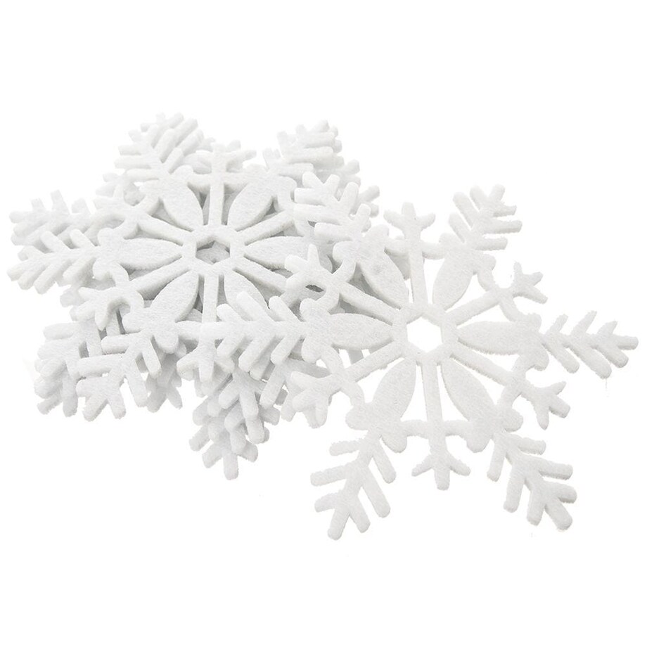 Podstawka pod Kubek Filcowa Biała Płatek Śniegu Zestaw 6 szt. 13,5 cm