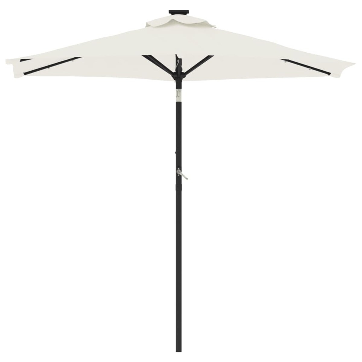 vidaXL Parasol ogrodowy z LED, stalowy słupek, biały, 225x225x212 cm