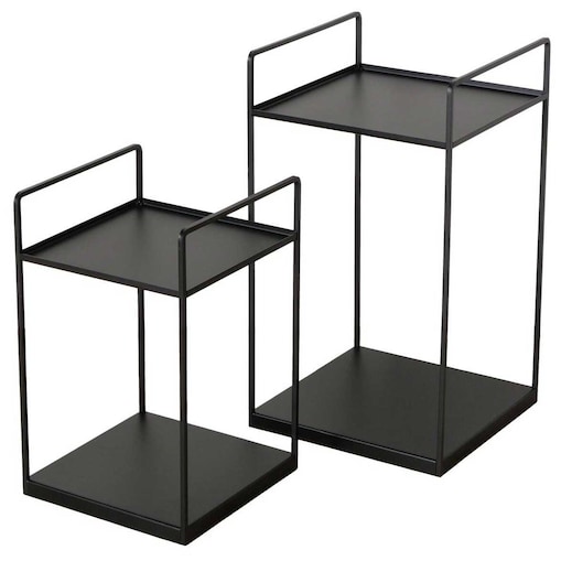 Stoliki kawowe loftowe czarne COMO, 2 sztuki