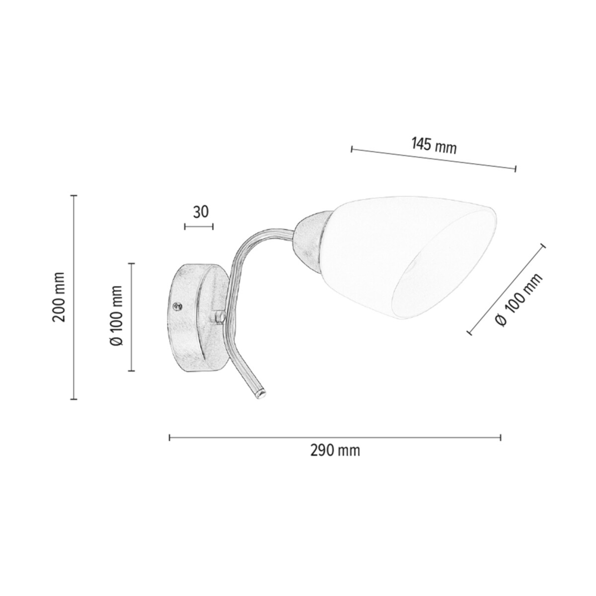 Kinkiet BRITOP Lighting 1xE27 Max.60W Klasyczne Połączenie Satyny z Białym Kloszem, Polski Producent, 1 szt.