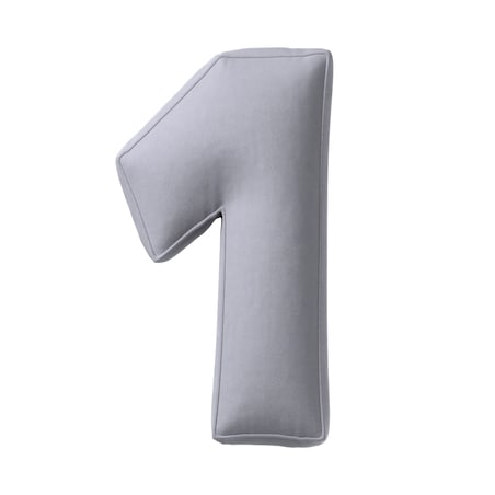 Poduszka Cyferka 1, srebrzysty szary, 25 x 40 cm, Posh Velvet