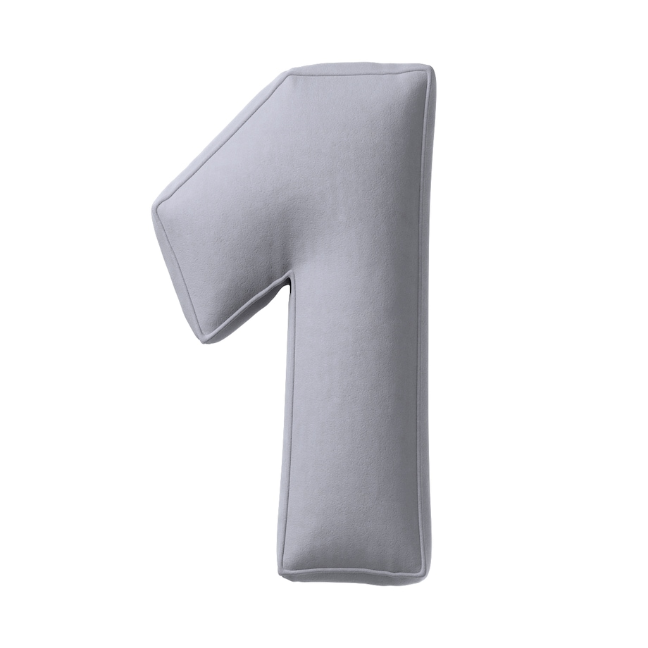 Poduszka Cyferka 1, srebrzysty szary, 25 x 40 cm, Posh Velvet