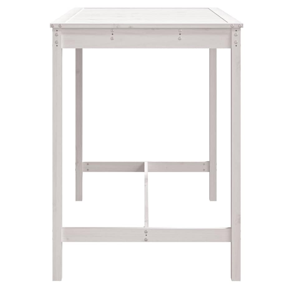 vidaXL Stolik ogrodowy, biały, 121x82,5x110 cm, lite drewno sosnowe