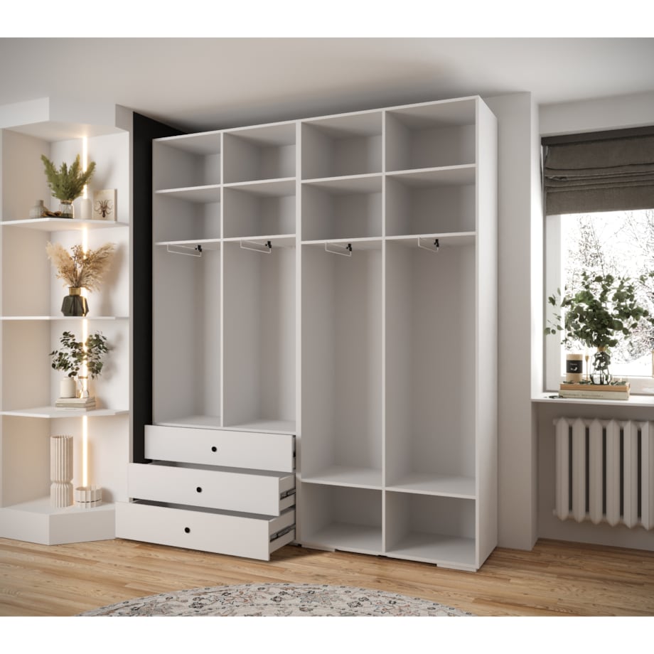 Garderoba wysoka do przedpokoju INOVA 1 Z15 biały+złoty