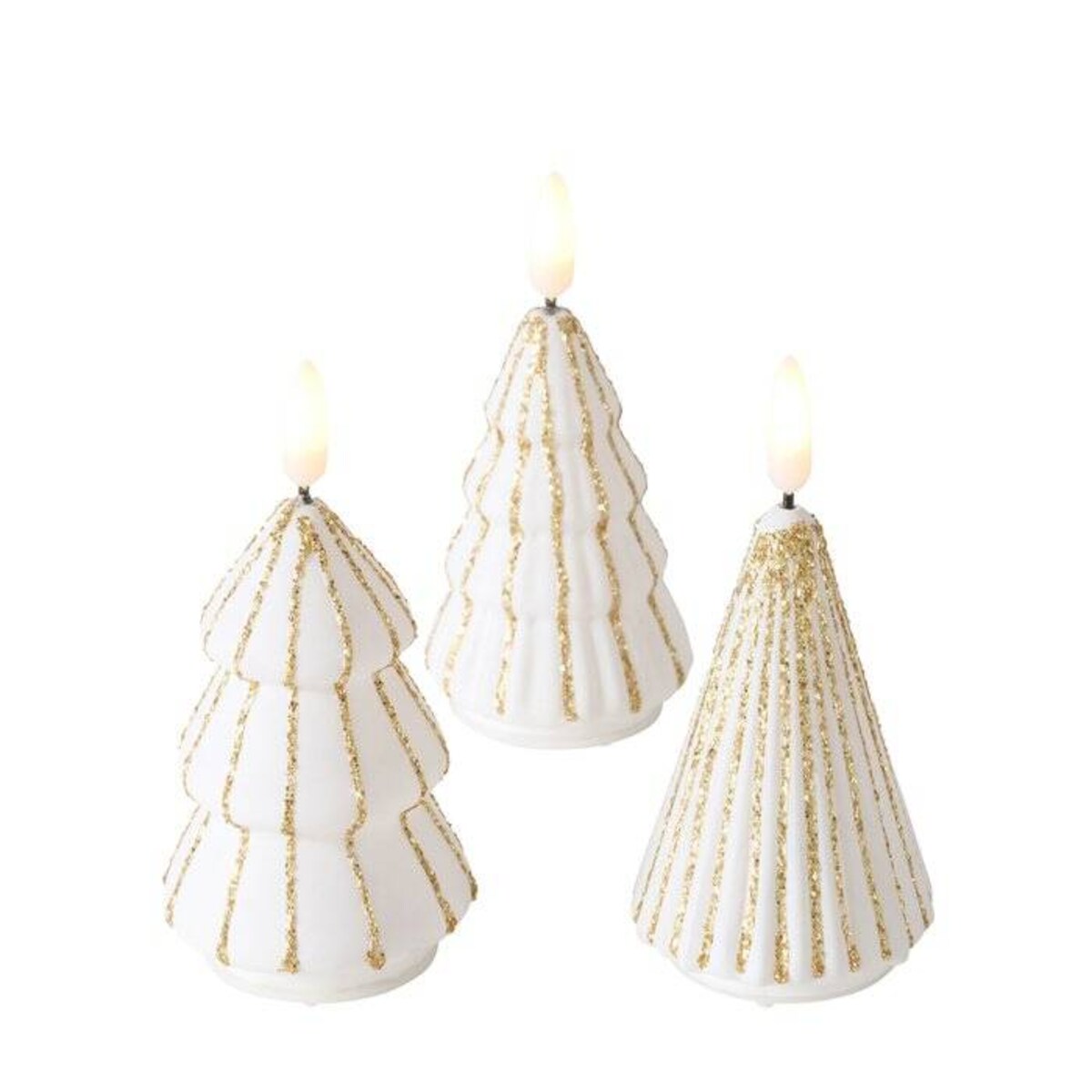 Świeca w kształcie choinki ze sztucznym płomieniem TORIS, 12 cm